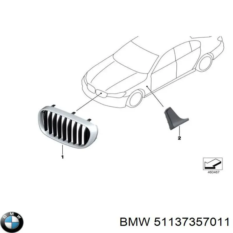 51137357011 BMW panal de radiador izquierda