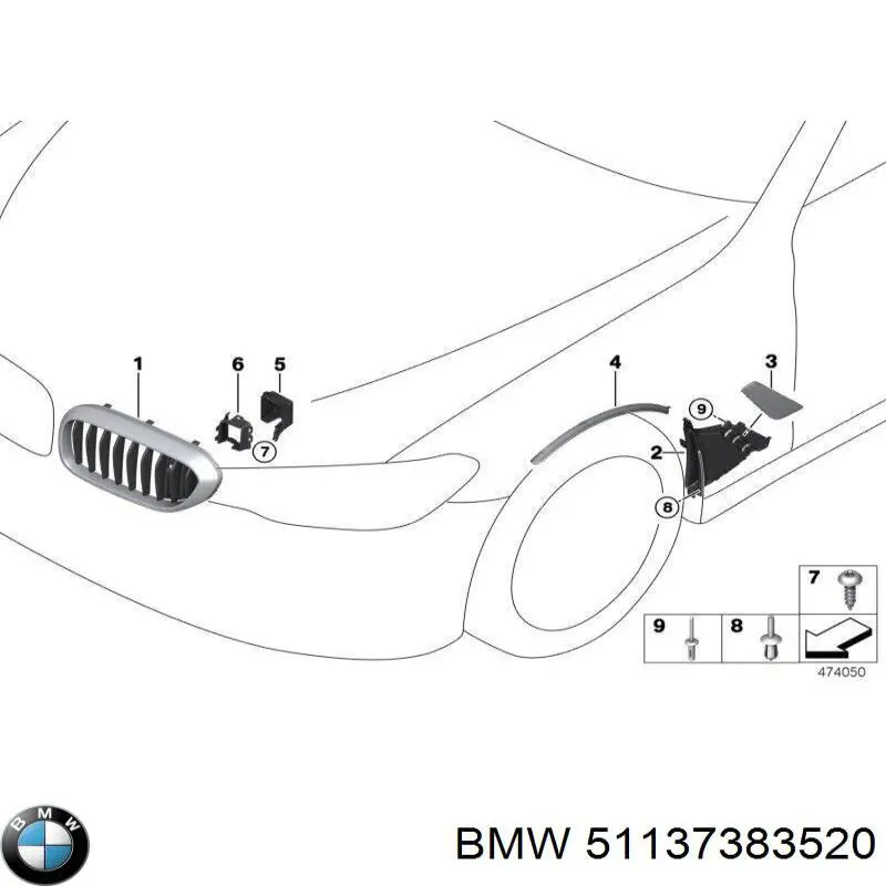 51137383520 BMW panal de radiador derecha