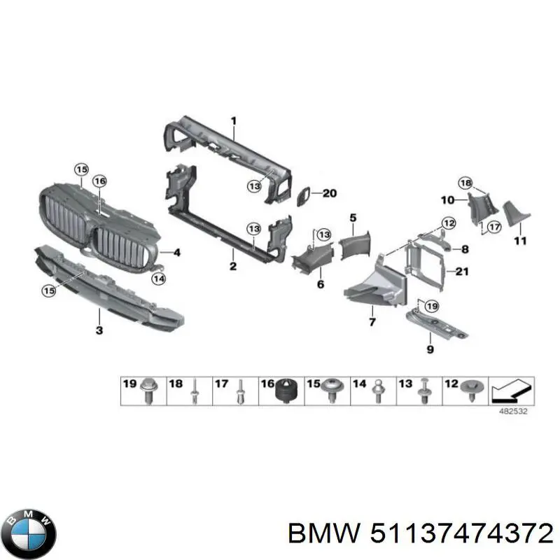 Difusor De Radiador, De Enfriamiento Inferior para BMW 5 (G31)