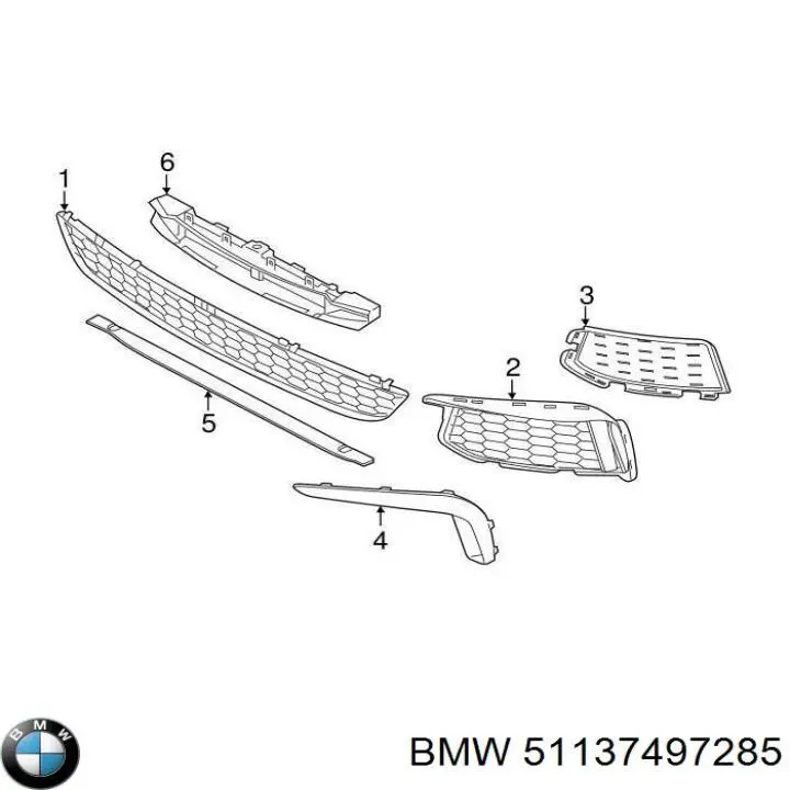 51137497285 BMW difusor de radiador, de enfriamiento inferior