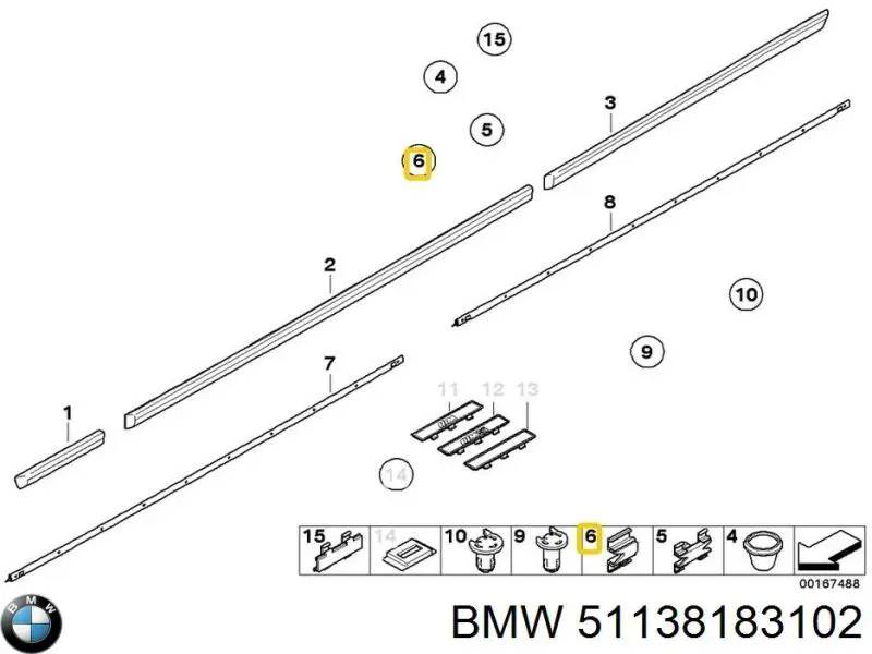 Clip de fijación del guardabarros delantero BMW 51138183102 precio, desde 9,26 EUR