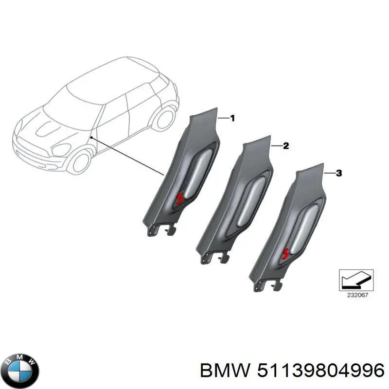 Clip de tapicería de la tapa del maletero BMW 51139804996 precio, desde 0,21 EUR