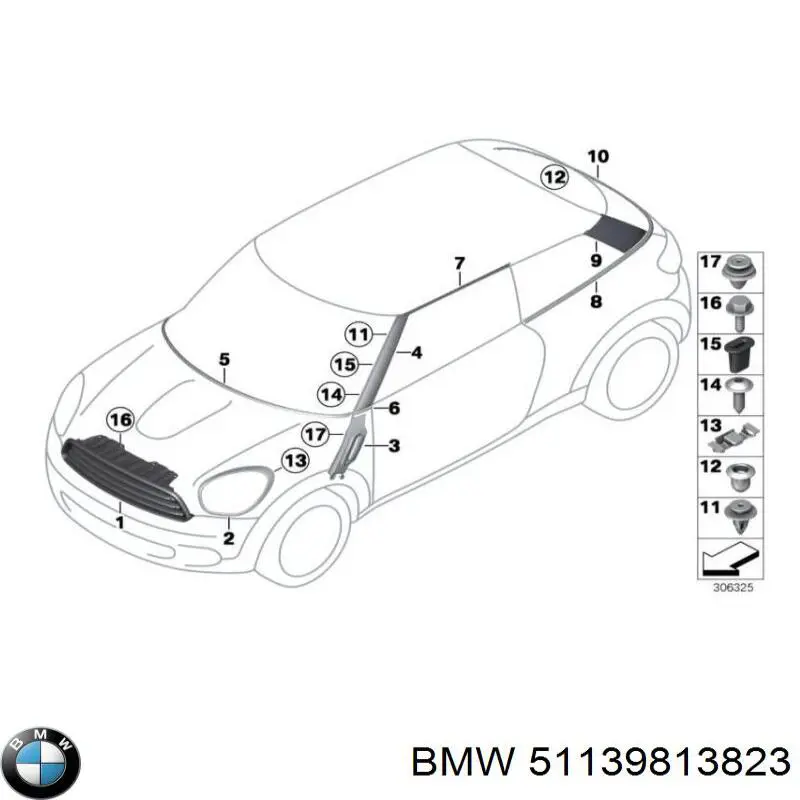 Cubierta del faro izquierda para MINI Paceman (R61)