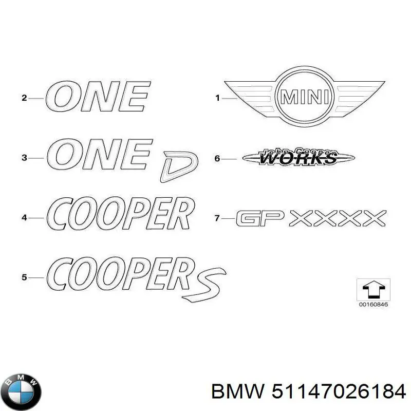 51147026184 BMW Emblema de capot 