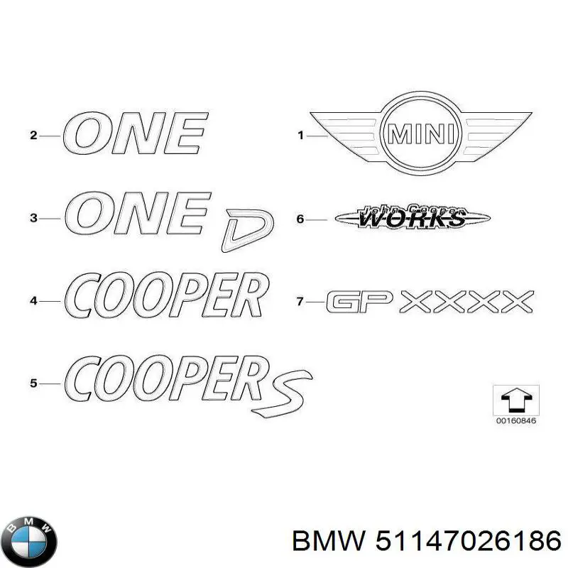 51137300592 BMW emblema de tapa de maletero