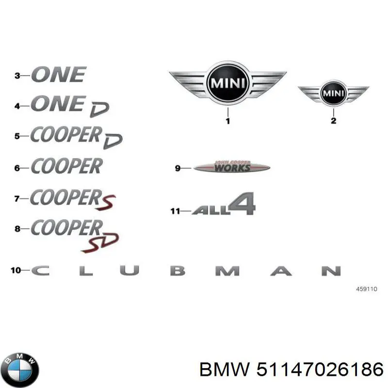 Logo BMW 51147026186 precio, desde 61,39 EUR