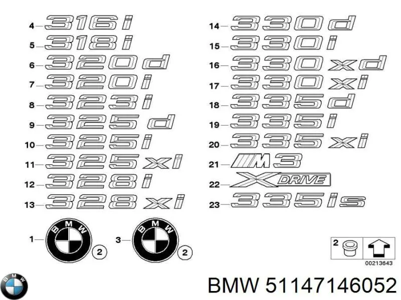 51147146052 BMW emblema de capó