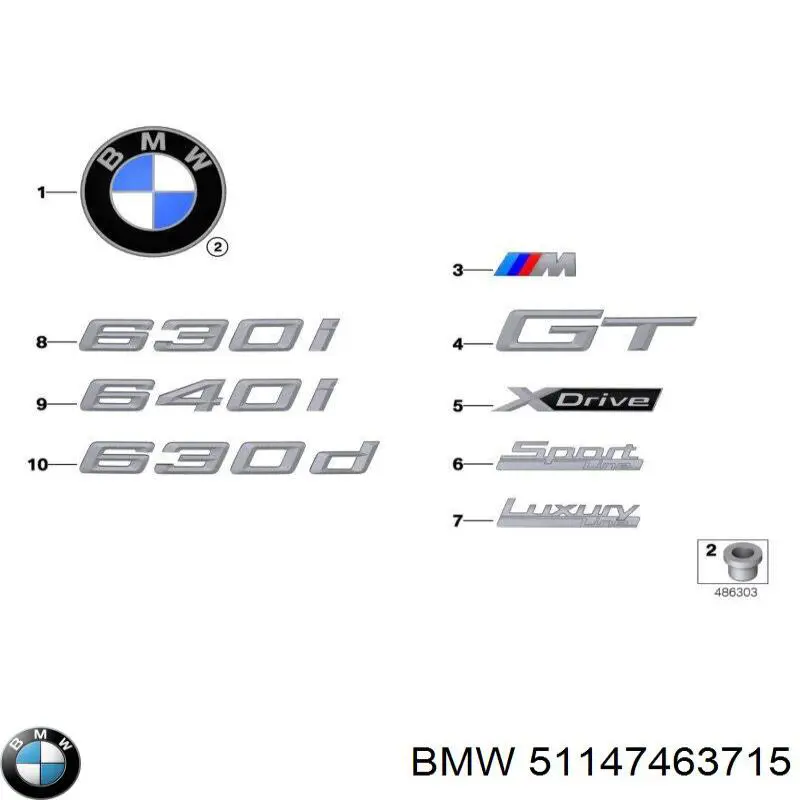 Logo BMW 51147463715 precio, desde 63,78 EUR