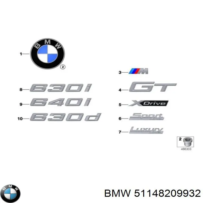 Comprar 51148209932 BMW Clip de fijación de la rejilla del radiador al panel