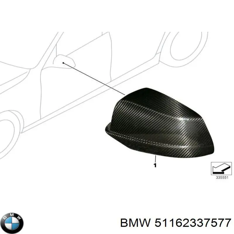 Cubierta De Espejo Retrovisor Izquierdo 51162337577 BMW