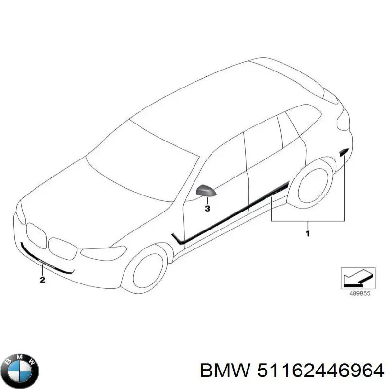 Cubierta de espejo retrovisor derecho BMW 51162446964 precio, desde 265,62 EUR