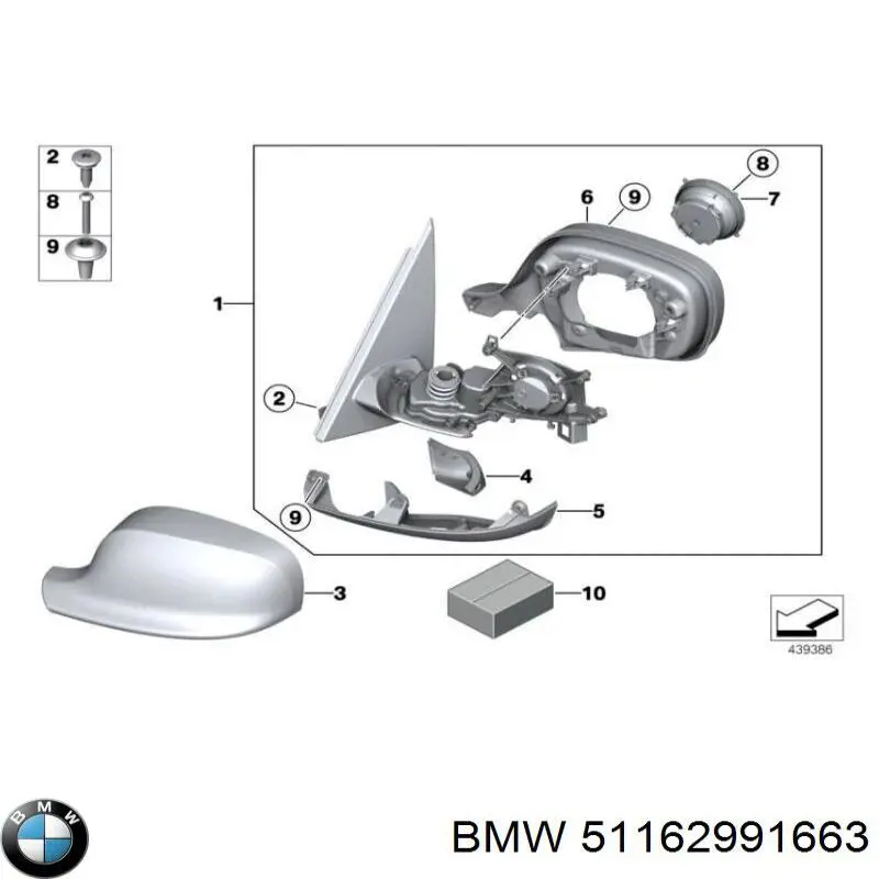 Cristal de espejo retrovisor exterior izquierdo BMW 51162991663 precio, desde 47,52 EUR