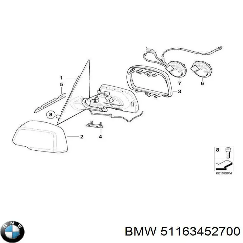 Espejo retrovisor derecho BMW 51163452700 precio, desde 187,31 EUR
