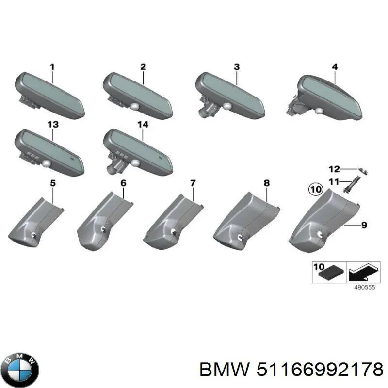 Espejo interior BMW 51166992178 precio, desde 121,97 EUR