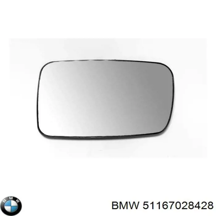 Cristal de espejo retrovisor derecho 51168247132 BMW