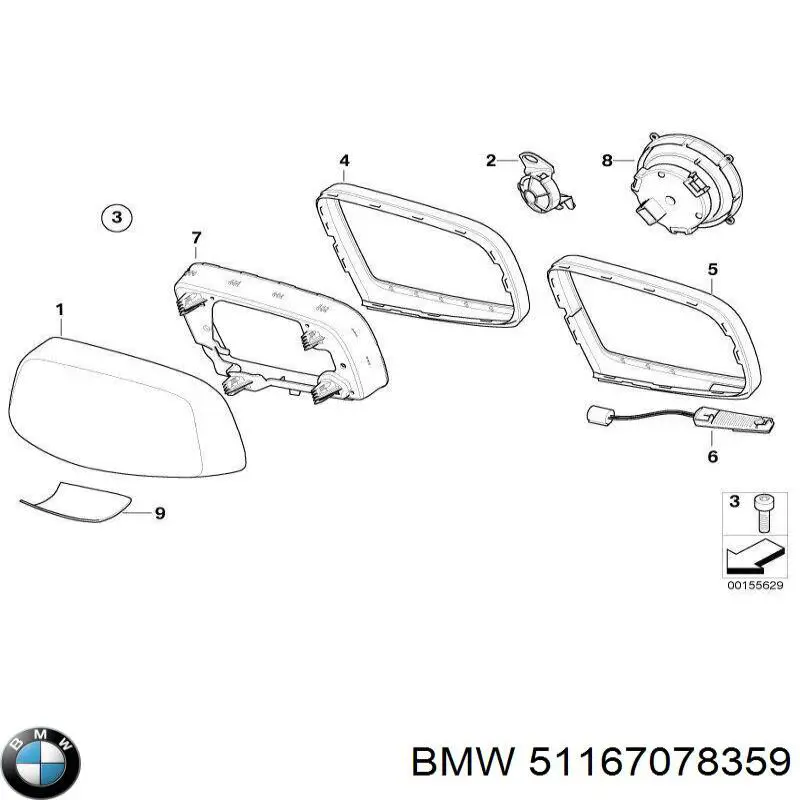 Cubierta de espejo retrovisor izquierdo BMW 51167078359 precio, desde 31,66 EUR