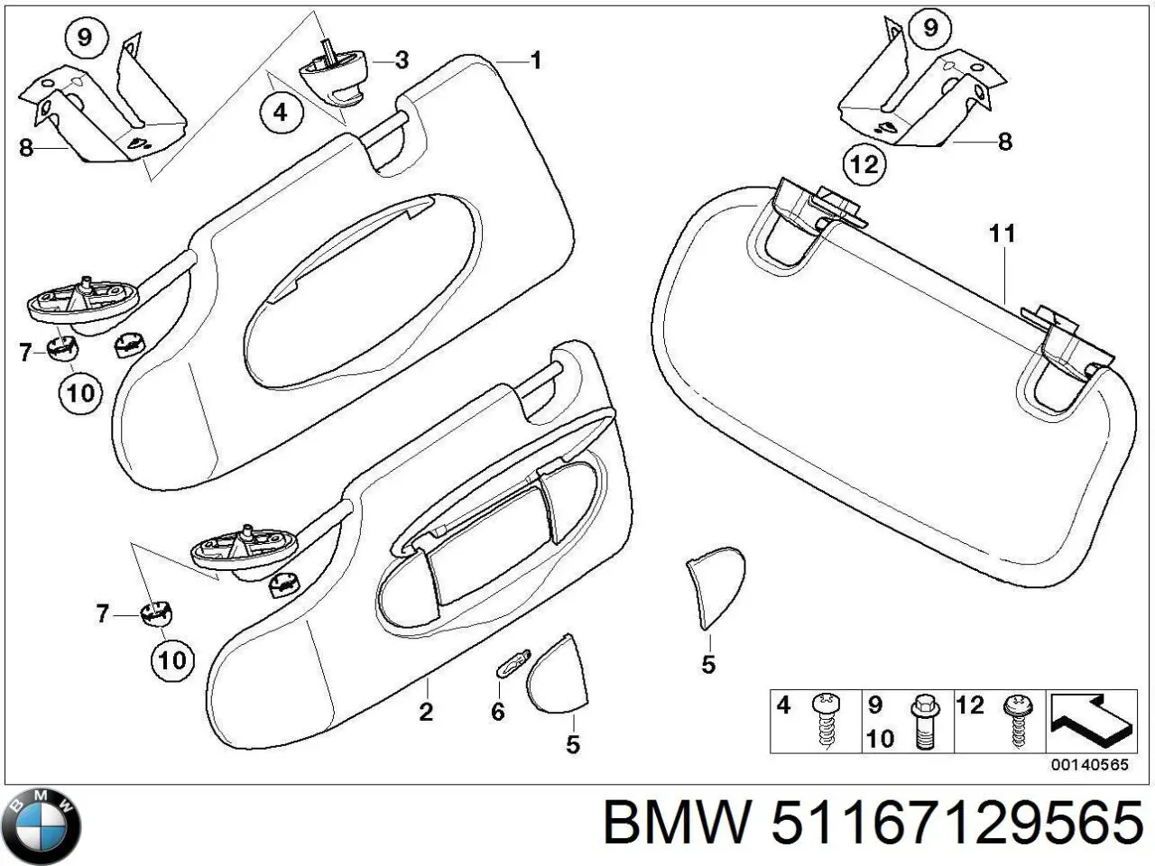Parasol interior Mini Cooper hatchback (R50, R53) (2001 - 2006) precio, desde 53,72 EUR