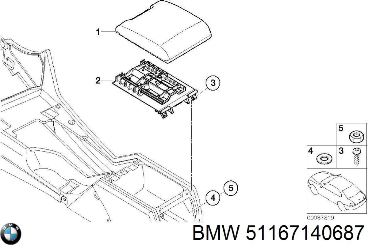 Apoyabrazos de la consola central BMW 5 sedán (E39) (1995 - 2003) precio, desde 243,94 EUR