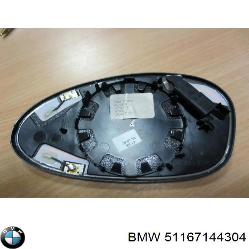 51167144304 BMW cristal de espejo retrovisor exterior derecho