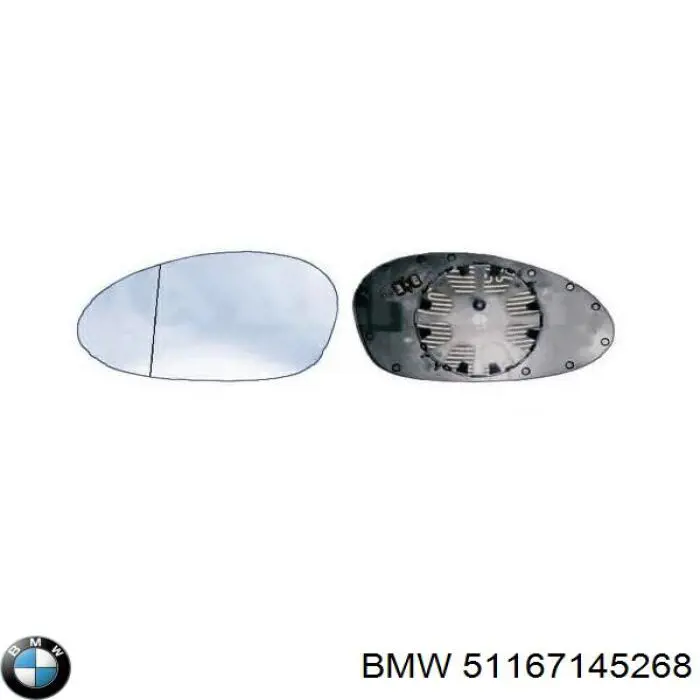 Cristal de retrovisor exterior derecho para BMW 1 (E81, E87)