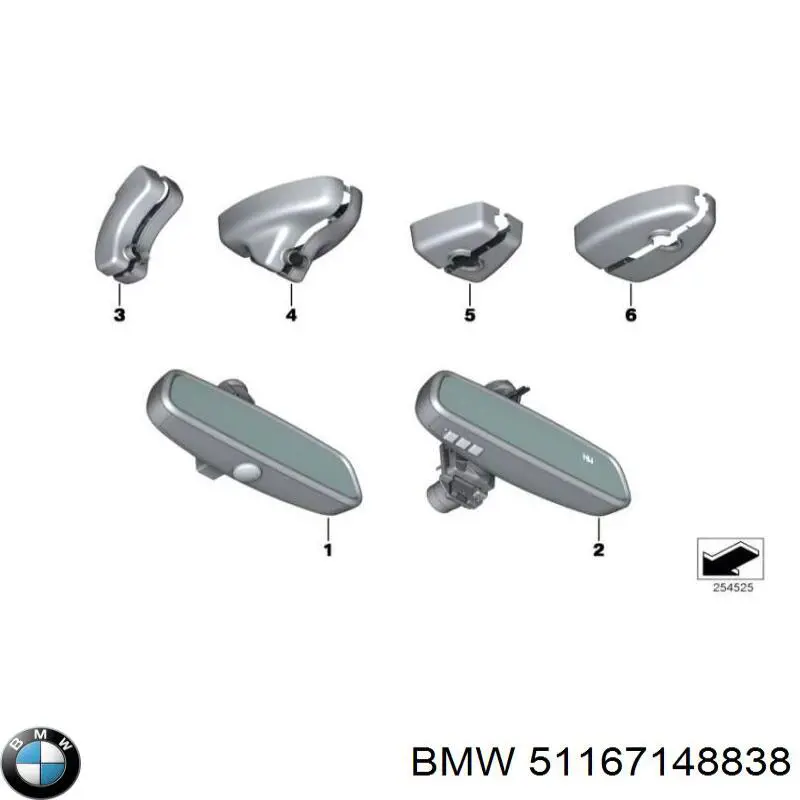 Retrovisor interior BMW 51167148838