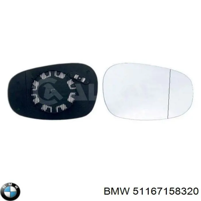51167158320 BMW cristal de espejo retrovisor exterior derecho