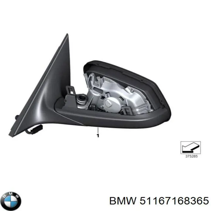 51167168365 BMW cubierta, retrovisor exterior izquierdo