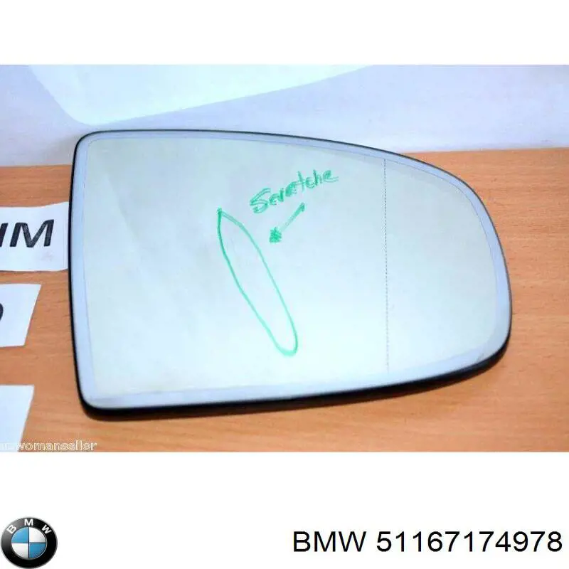 51167174978 BMW cristal de espejo retrovisor exterior derecho