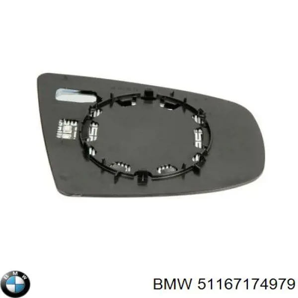 51167174979 BMW cristal de espejo retrovisor exterior izquierdo