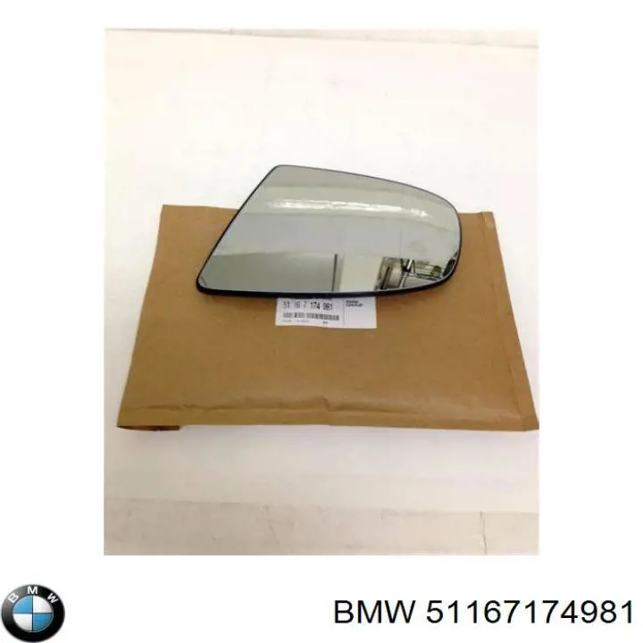 51167174981 BMW cristal de espejo retrovisor exterior izquierdo