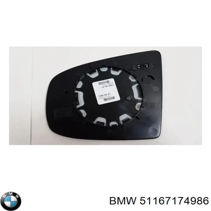 51167174986 BMW cristal de espejo retrovisor exterior derecho