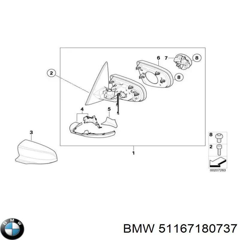 Cubierta, retrovisor exterior izquierdo para BMW X5 (E70)