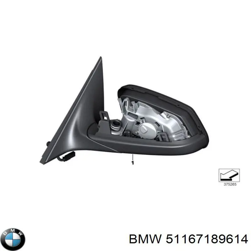 Espejo retrovisor derecho BMW 51167189614 precio, desde 171,34 EUR