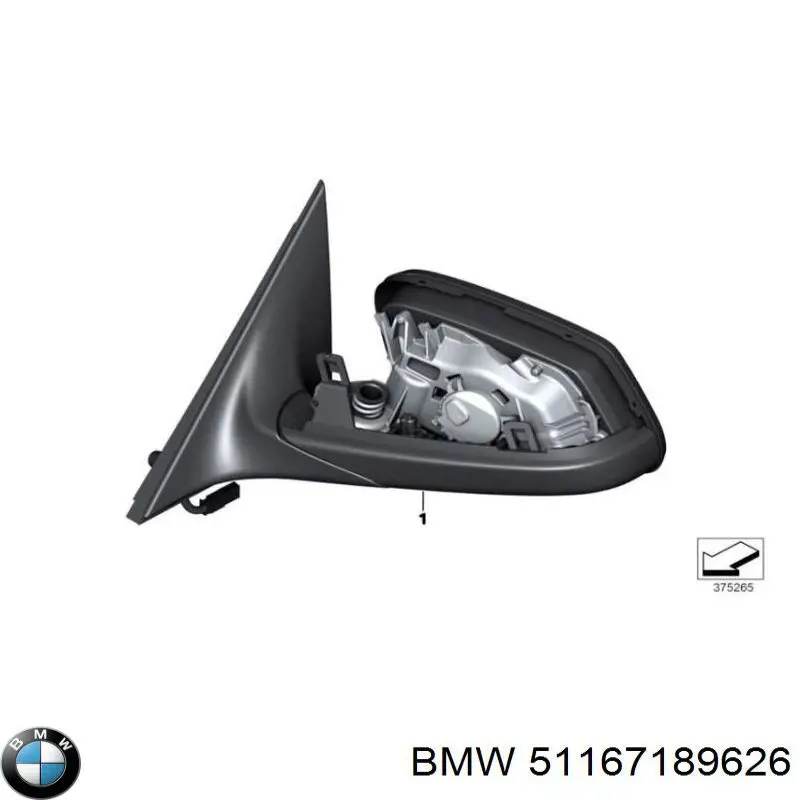 51167189626 BMW Espejo derecho