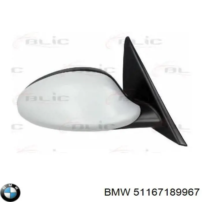 Espejo de retrovisor izquierdo 51167189967 BMW