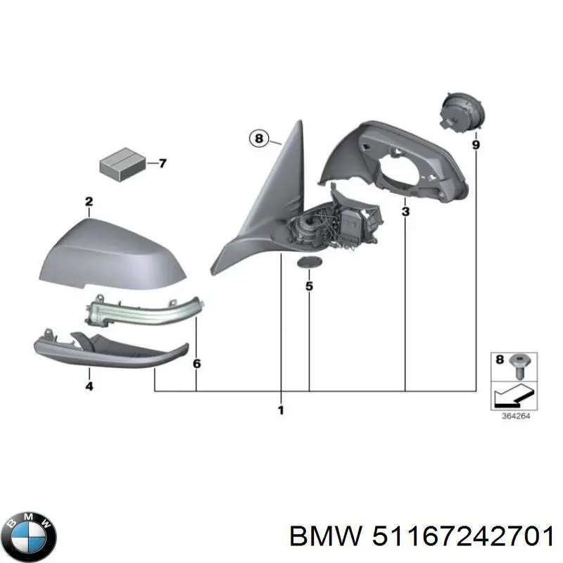 51167242701 BMW Espejo retrovisor izquierdo