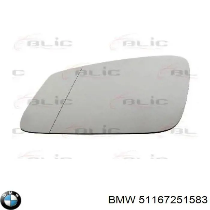 51167251583 BMW cristal de espejo retrovisor exterior izquierdo