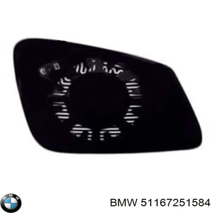 51167251584 BMW cristal de espejo retrovisor exterior derecho