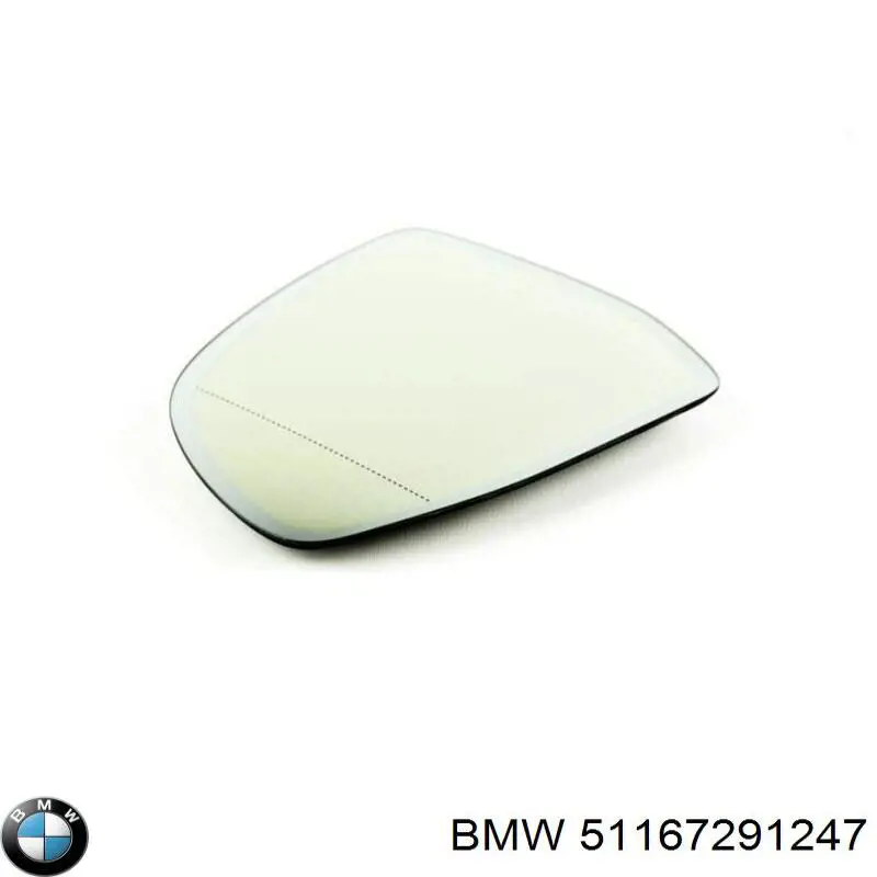 Cristal de espejo retrovisor exterior izquierdo 51167291247 BMW