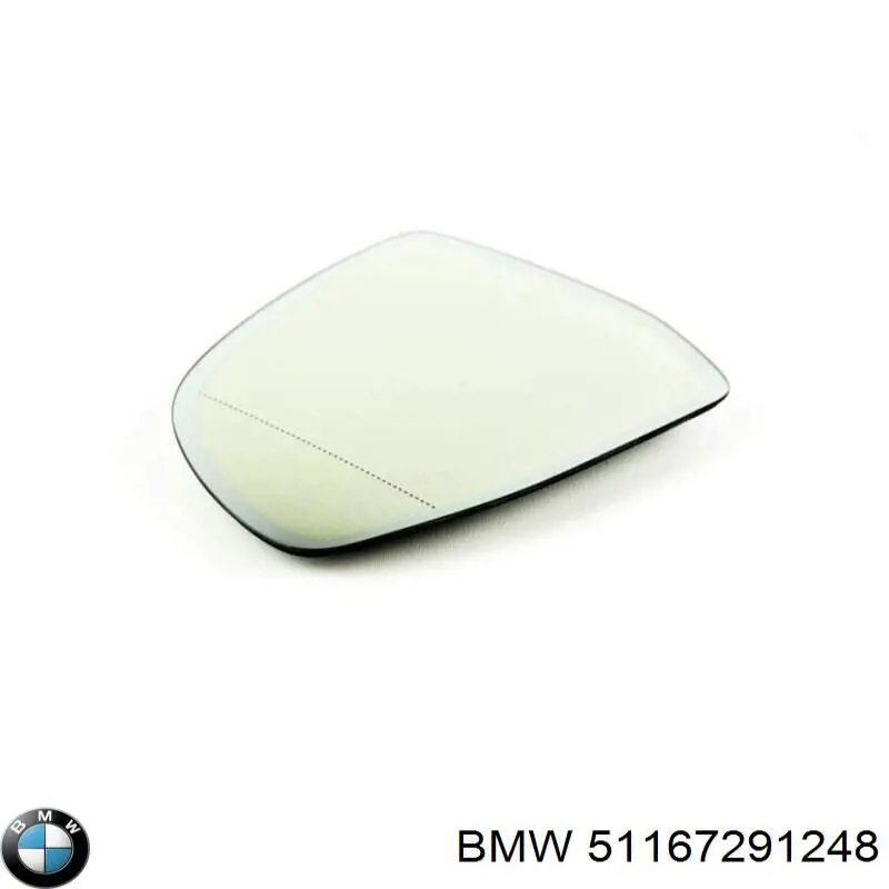 Cristal de espejo retrovisor derecho 51167291248 BMW