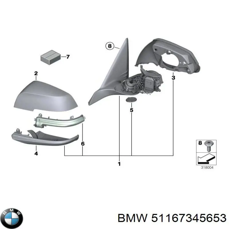 51167345653 BMW Espejo retrovisor izquierdo