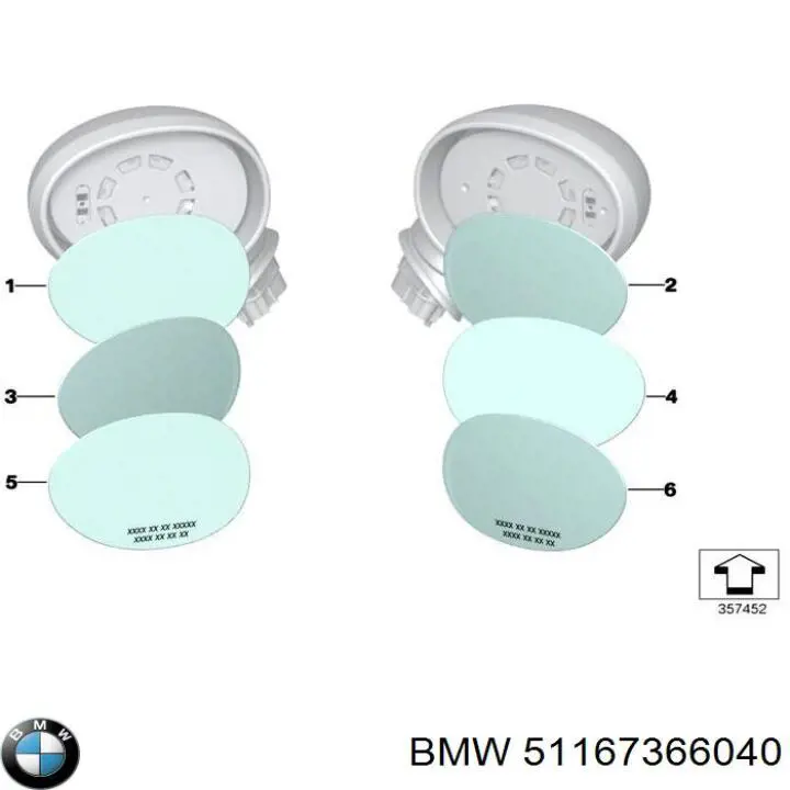 Cristal de espejo retrovisor derecho BMW 51167366040 precio, desde 26,48 EUR