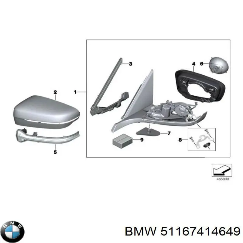 Comprar 51167414649 BMW Luz intermitente de espejo retrovisor izquierdo