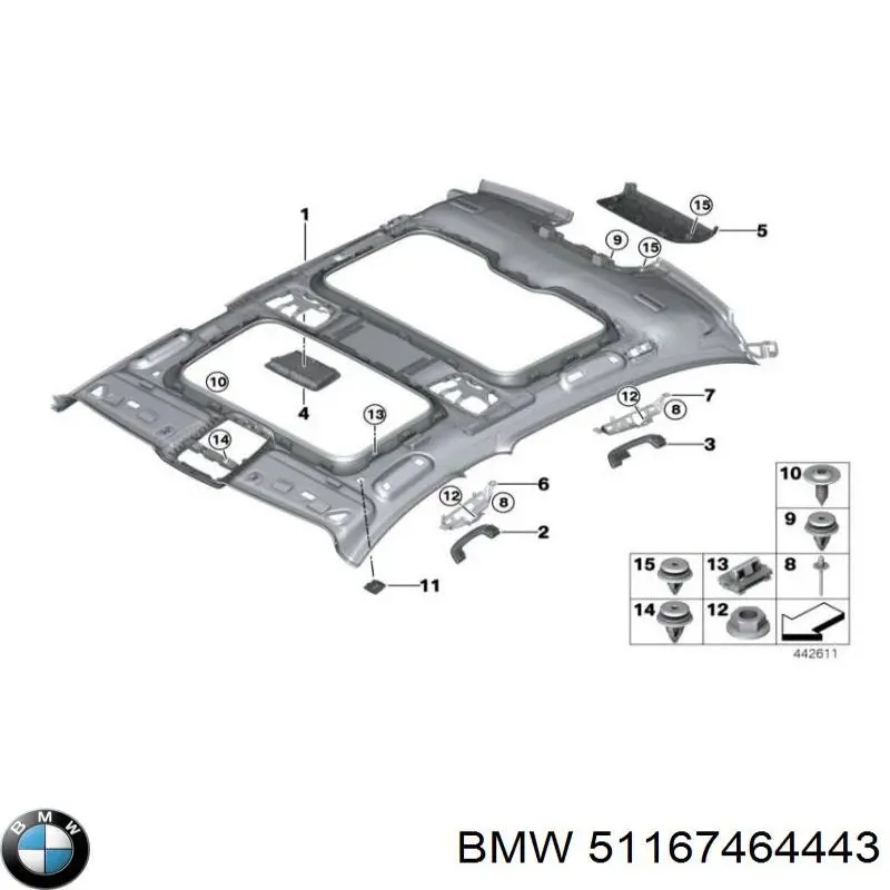 51167464443 BMW Asa de techo