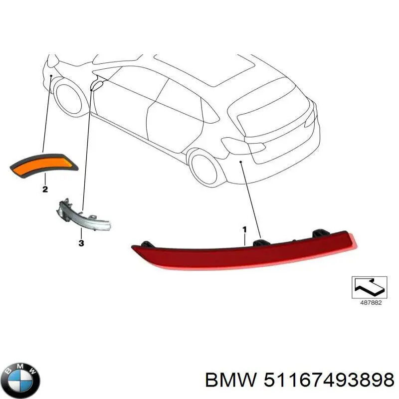 51167493898 BMW Luz intermitente del espejo retrovisor derecho