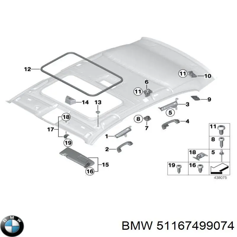 51167499074 BMW Asa de techo