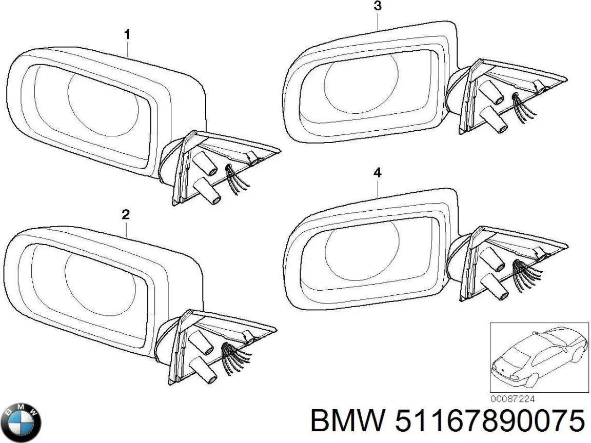 Espejo izquierdo BMW 51167890075 precio, desde 435,11 EUR