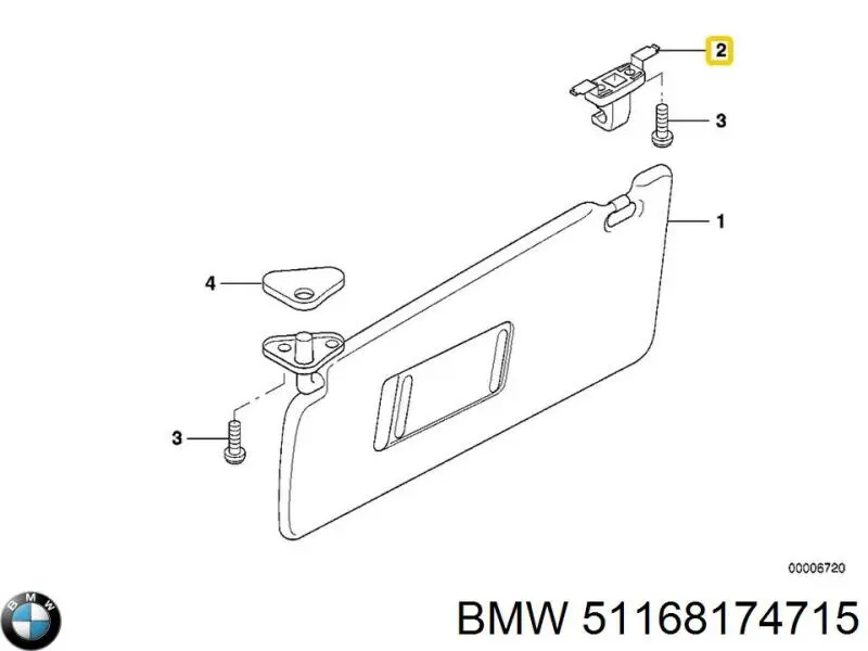 Retenedor de visera parasol BMW 51168174715 precio, desde 39,20 EUR