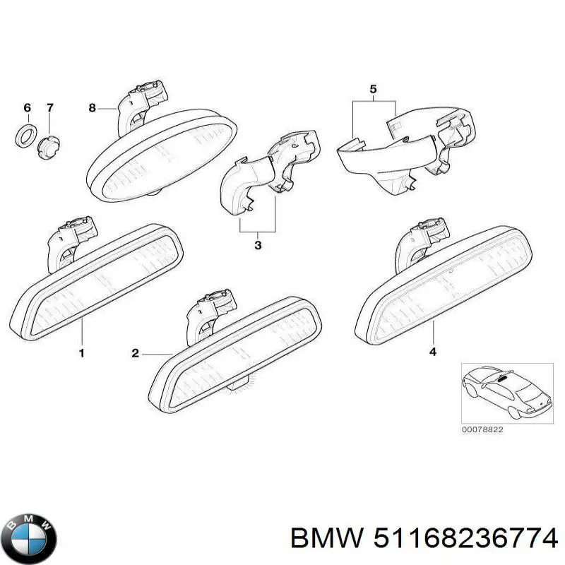 Espejo interior 51169134461 BMW