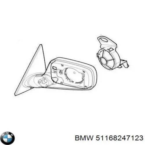 51168247123 BMW cubierta, retrovisor exterior izquierdo